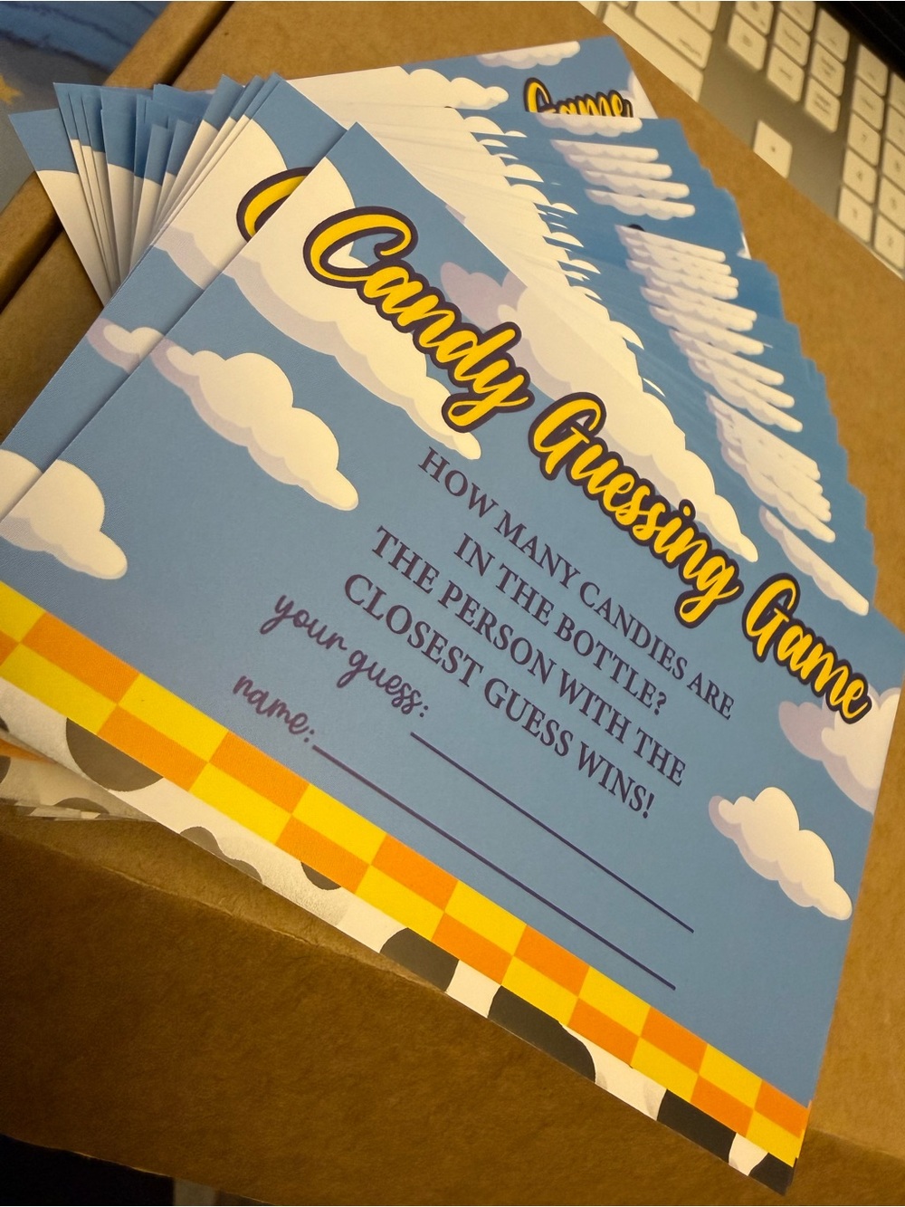 48 Candy Guessing Game Cards